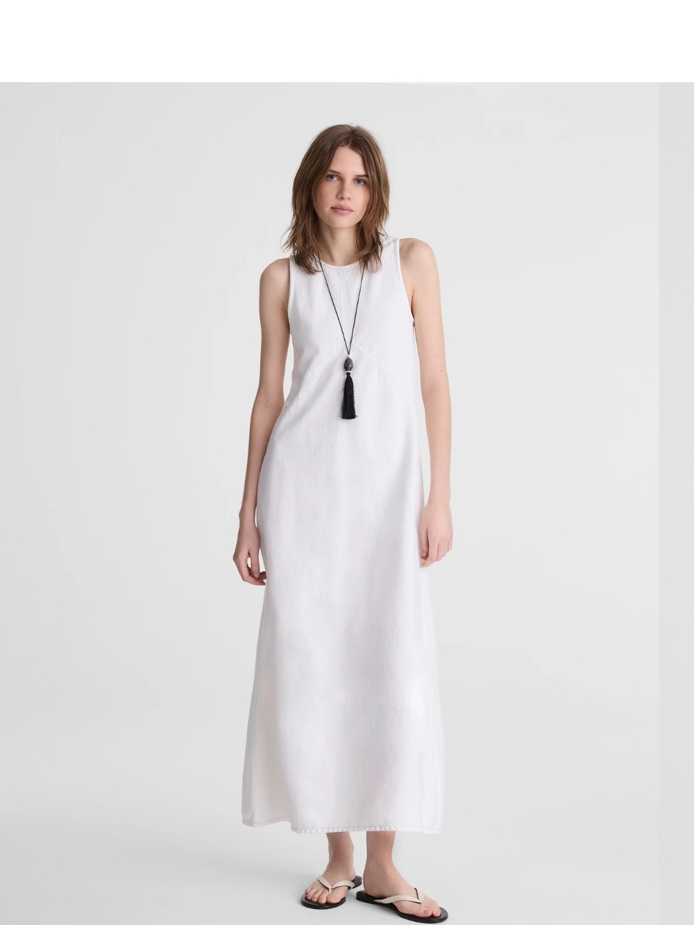 Madewell White Sleeveless Maxi Dress